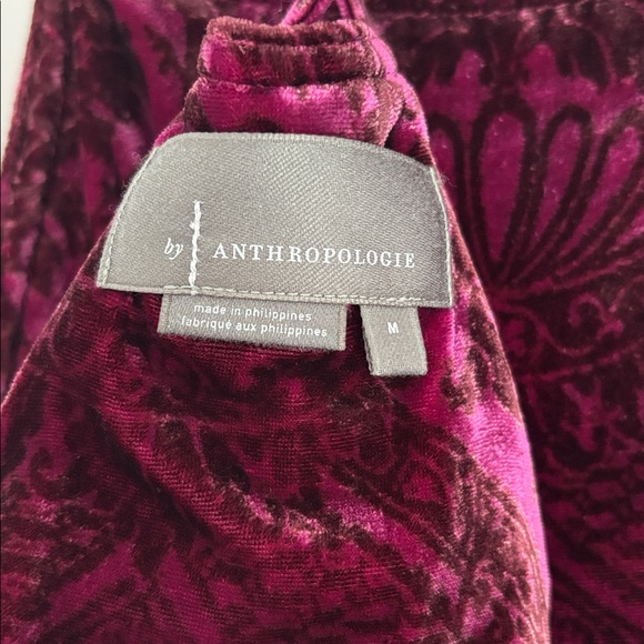 Anthropologie Wide-Leg Velvet Overalls in Plum - Picture 7 of 9